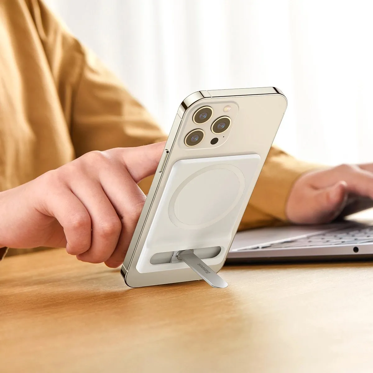 Baseus Opvouwbare Telefoonhouder Wit - Apple iPhone 12