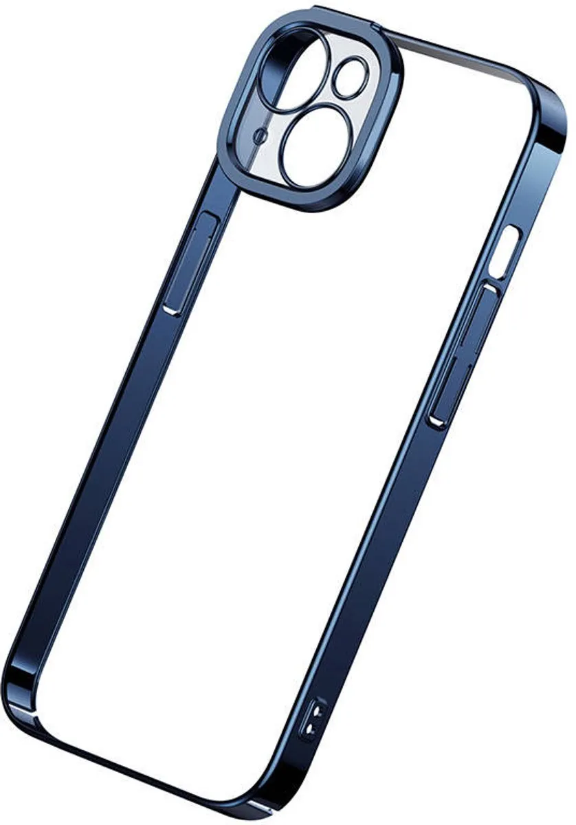 Baseus Glitter Clear Case Gehard Glas iPhone 14 Plus - Blauw - afbeelding 4 van 6