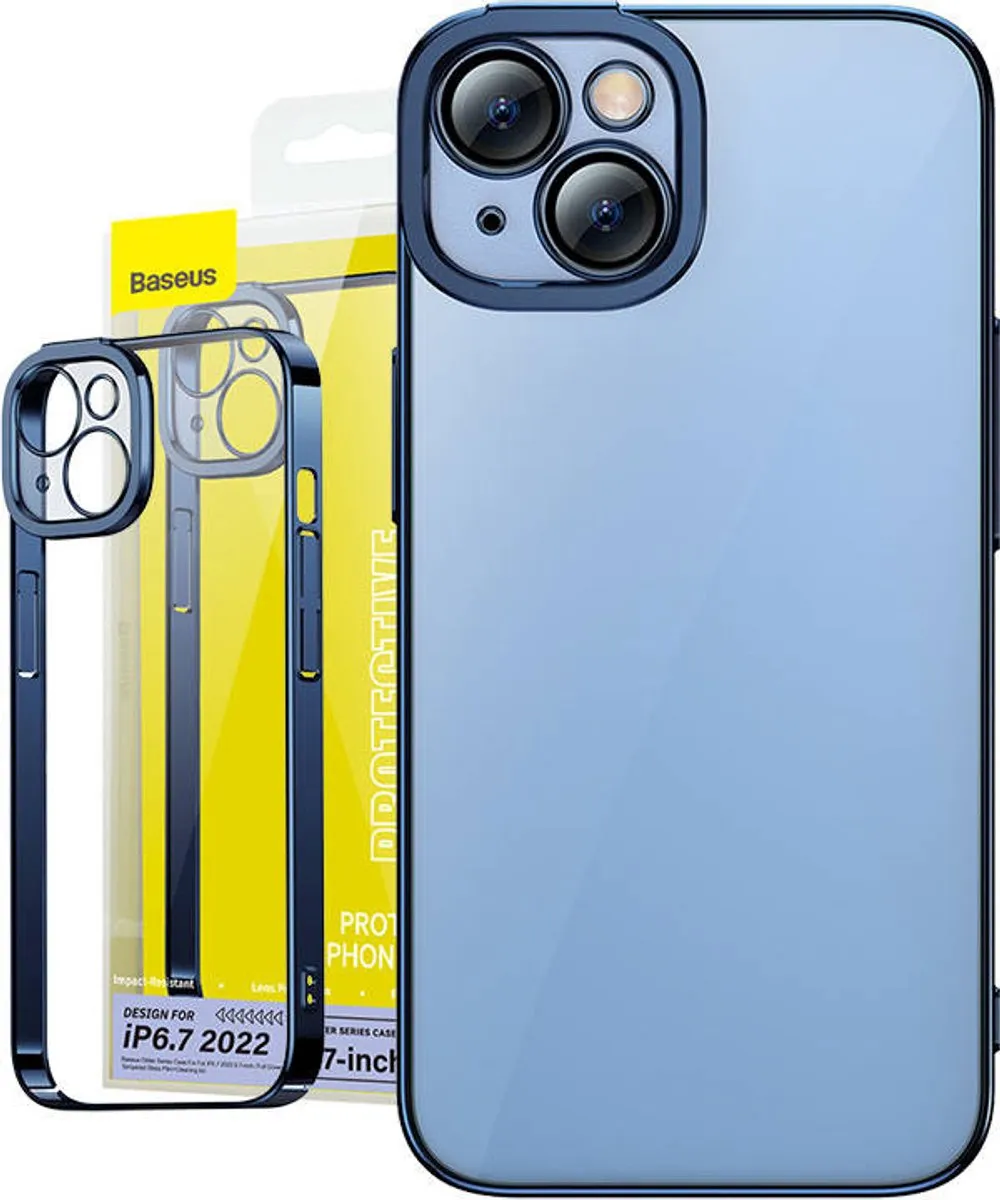 Baseus Glitter Clear Case Gehard Glas iPhone 14 Plus
