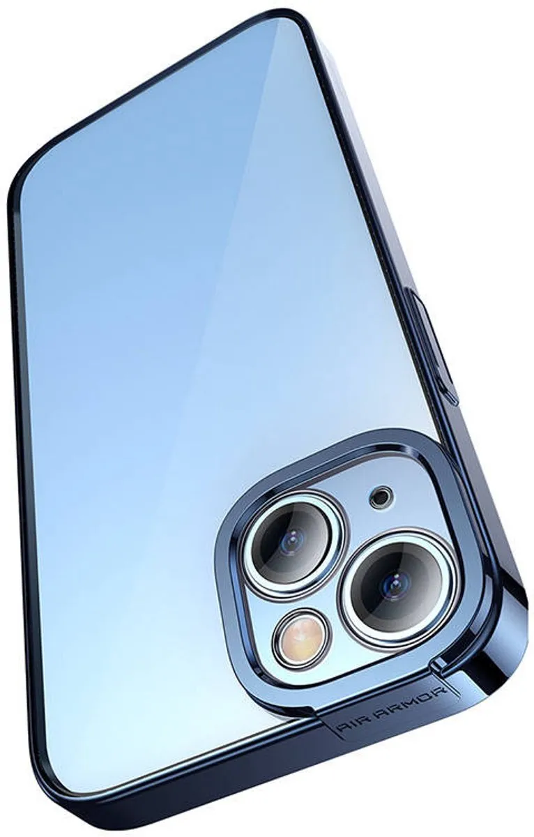 Baseus Glitter Clear Case Gehard Glas iPhone 14 Plus - Blauw - afbeelding 2 van 6