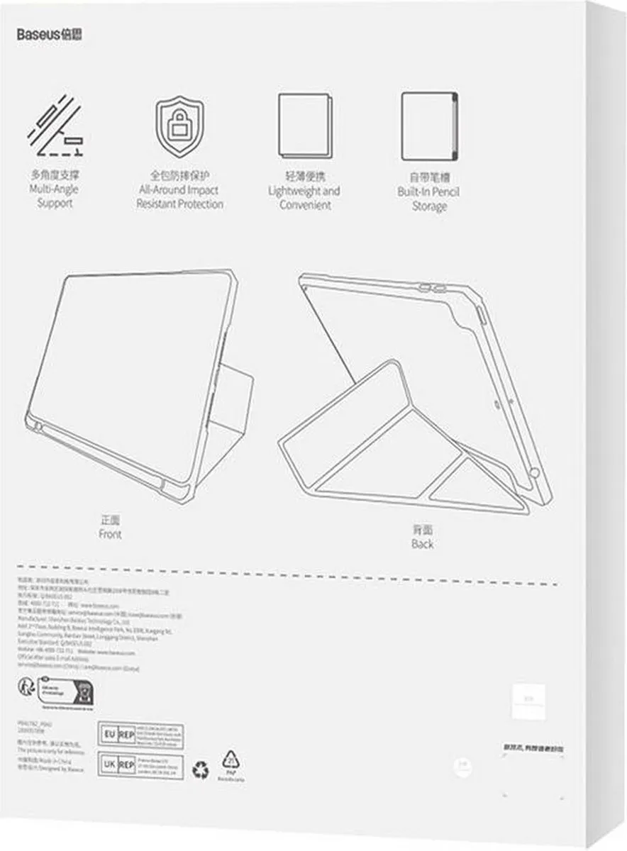 Baseus Minimalistische iPad 10.2 Beschermhoes - Transparent - afbeelding 3 van 6