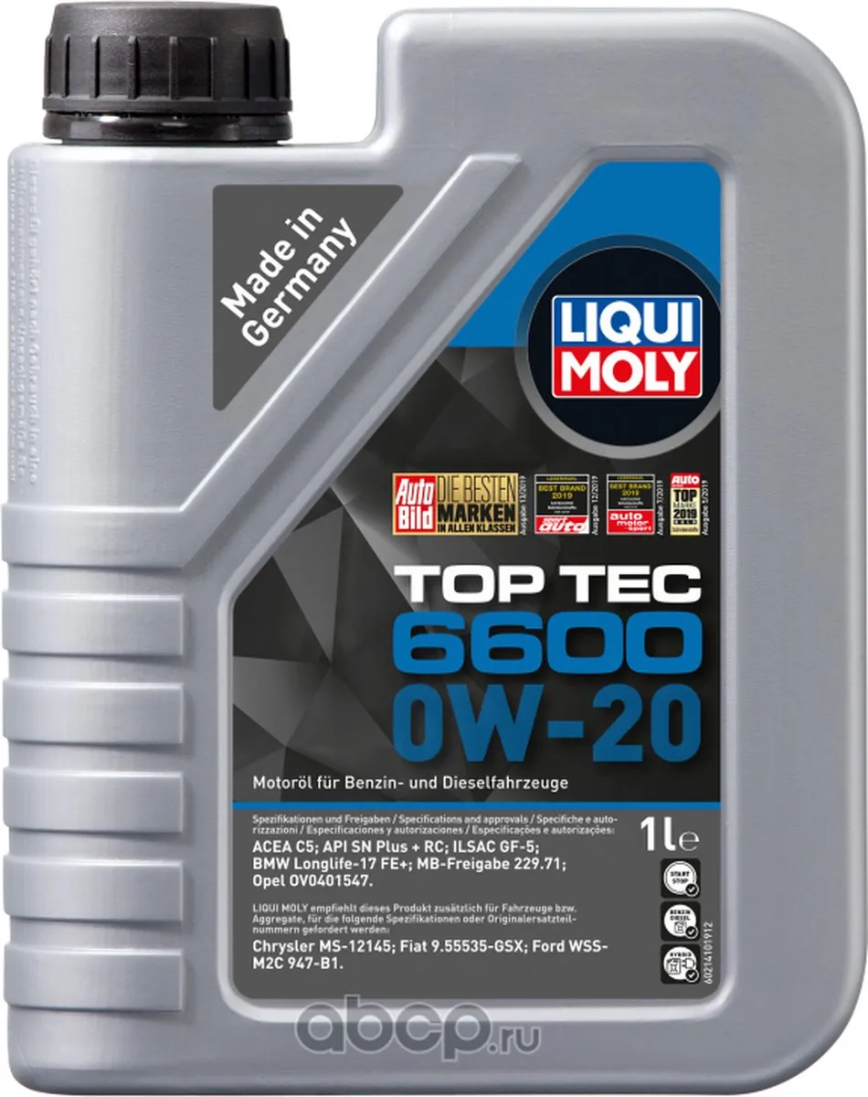 Liqui Moly Top Tec 6600 0W-20 Motorolie 1L