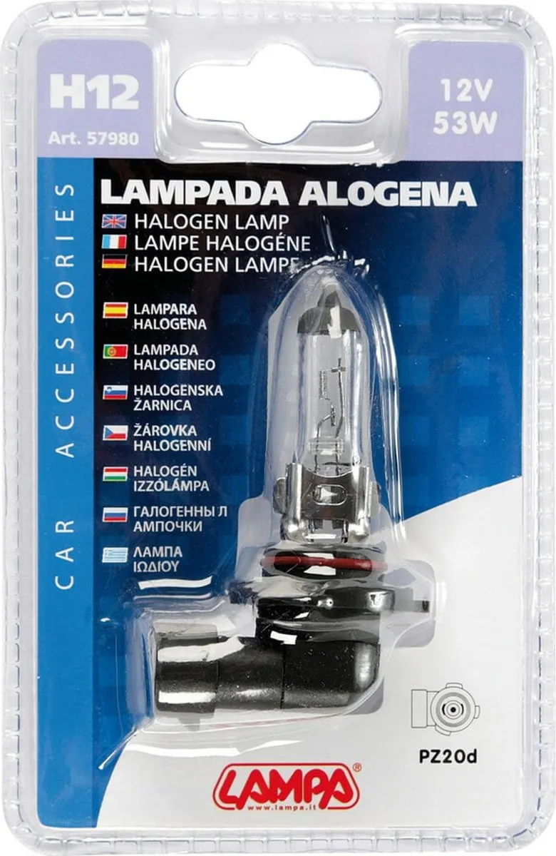 Lampa Halogeen H12 PZ20d 53W 12V - Koplampverlichting - Zwart
