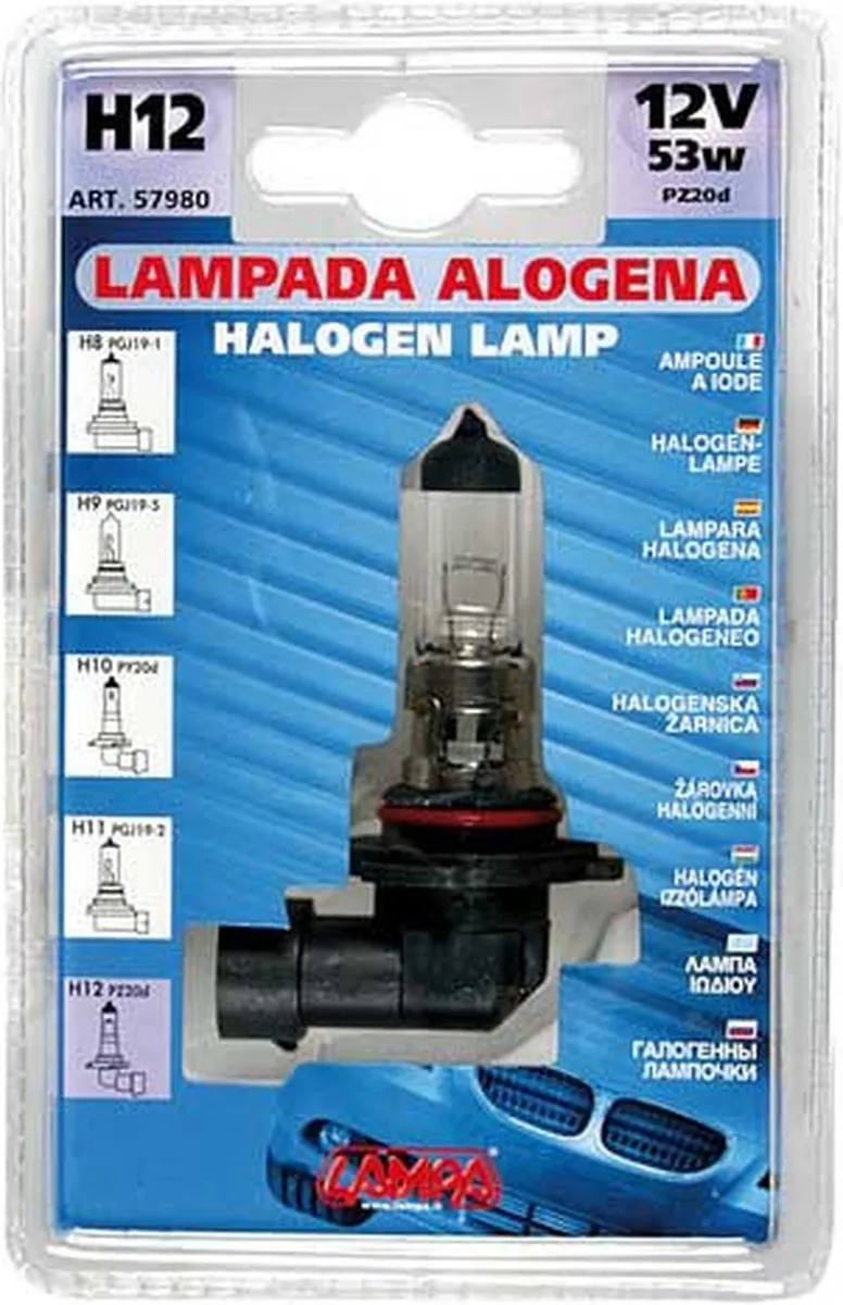 Lampa Halogeen H12 PZ20d 53W 12V - Koplampverlichting - Zwart