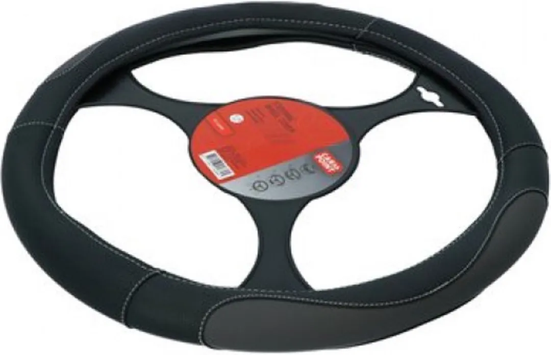 Carpoint Stuurhoes Auto PU Leer Zwart - 37-39cm