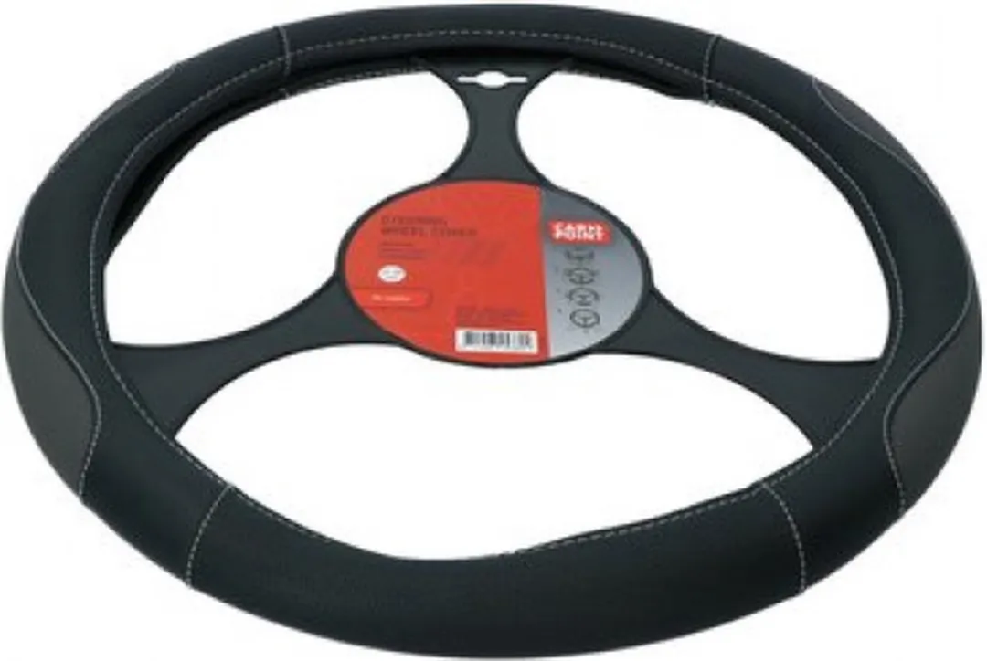 Carpoint Stuurhoes Auto PU Leer Zwart - 37-39cm