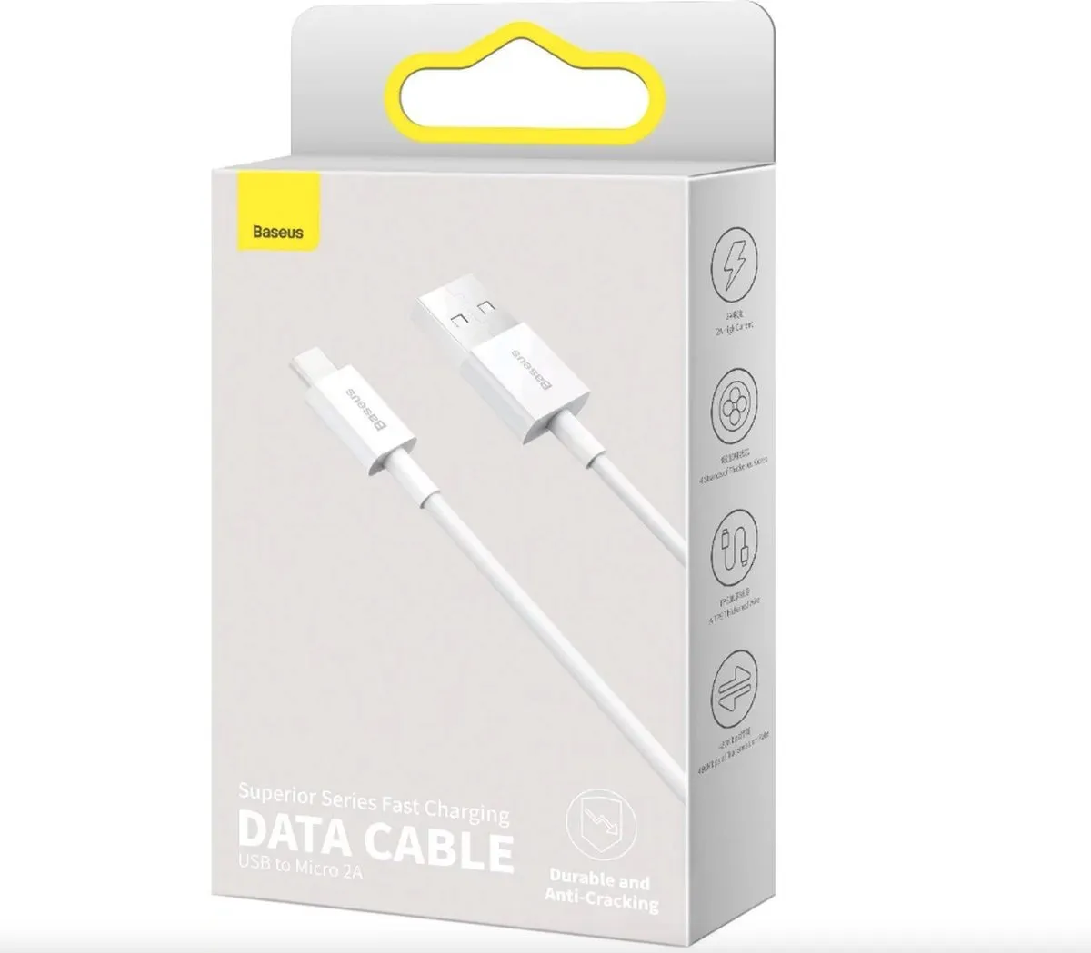 Baseus Superior CAMYS-02 USB Micro USB Kabel 2A 1m - Wit