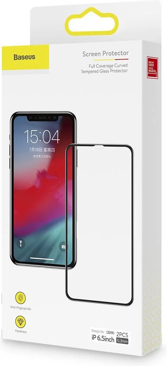 Baseus iPhone 11 Pro Max/XS Max Schermbeschermer - 2 Stuks - Anti-Fingerprint