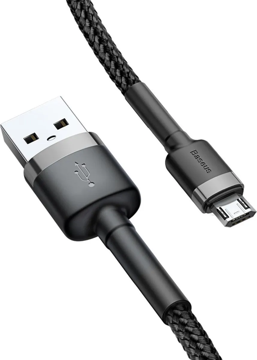 Baseus Cafule CAMKLF-AG1 USB/Micro-USB Kabel - 0,5M - Zwart-Grijs