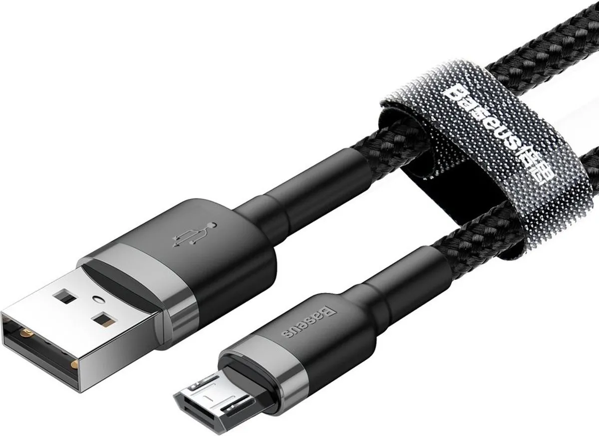 Baseus Cafule CAMKLF-AG1 USB/Micro-USB Kabel - 0,5M - Zwart-Grijs