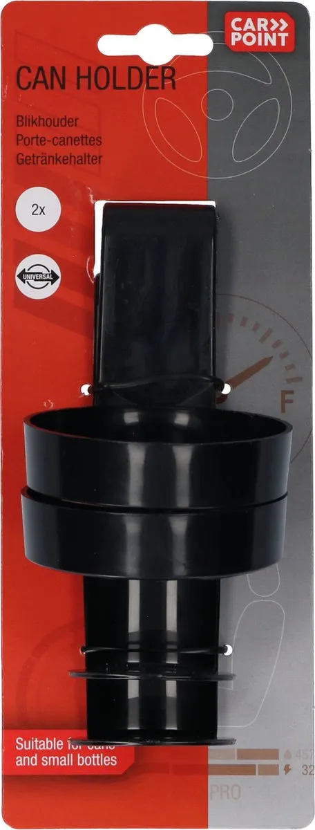 Carpoint Blikhouders 2 Stuks - Universeel - 250/330/500ml - Zwart