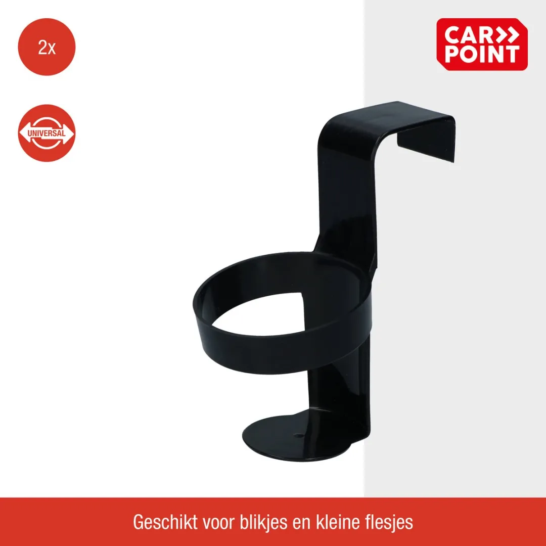 Carpoint Blikhouders 2 Stuks - Universeel - 250/330/500ml - Zwart