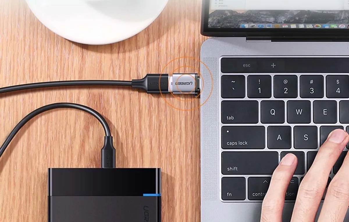 UGreen US270-50283 USB-C naar USB-A Adapter - OTG - Zilver/Grijs