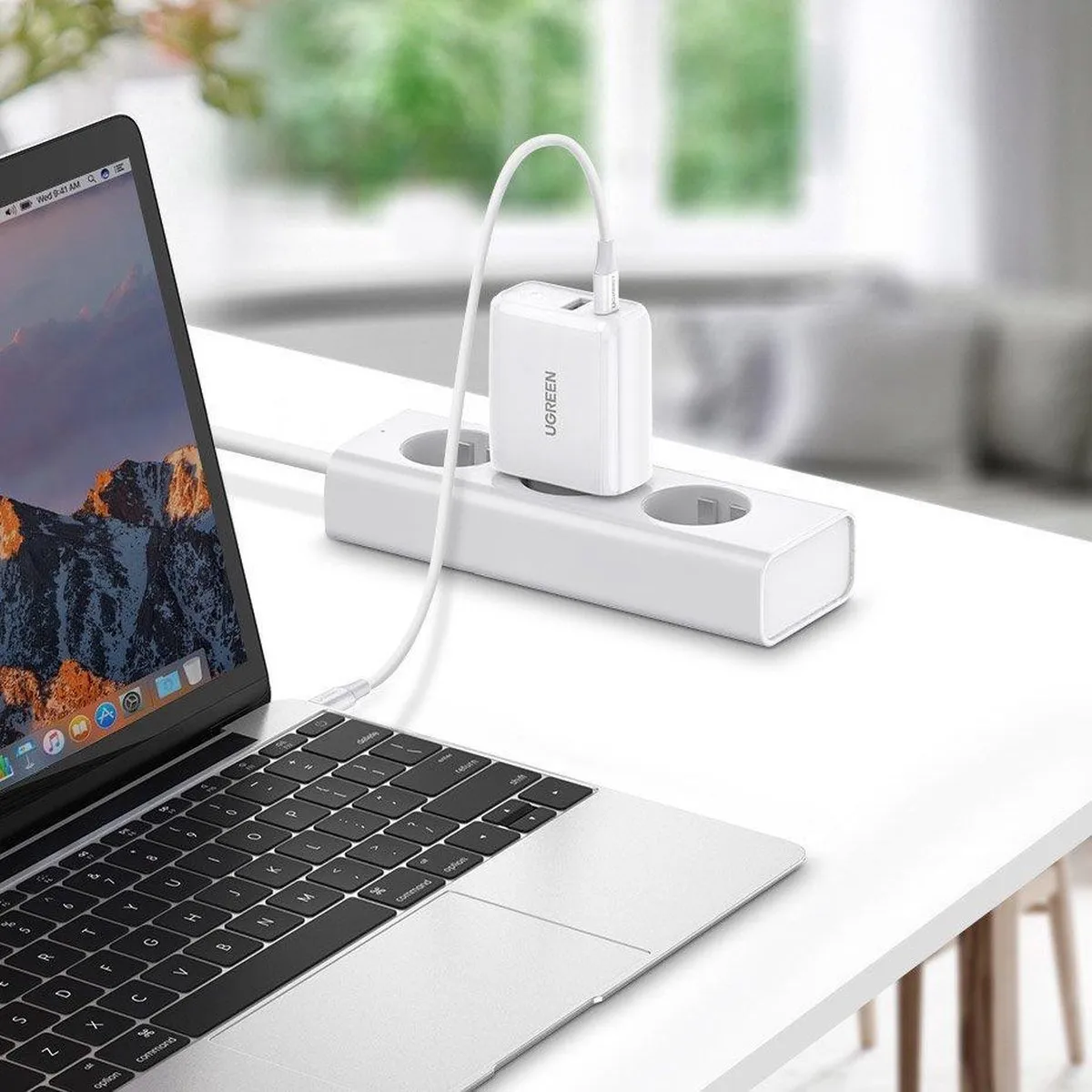 Ugreen USB-C/USB 36W Power Delivery Oplader - Wit