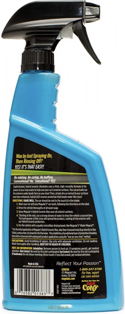 Meguiars Hybrid Ceramic Wax 709 ml. - met Microfiber poetsdoek 40 x 40 cm. G190526