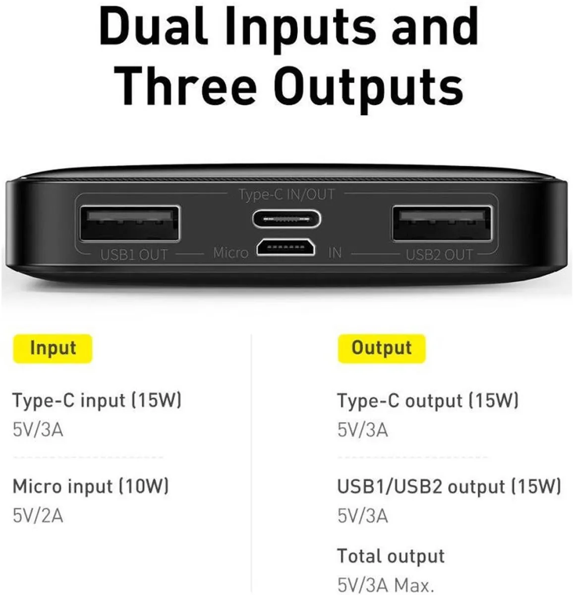 Baseus Bipow PPBD050002 Powerbank 10000mAh - 15W Wit
