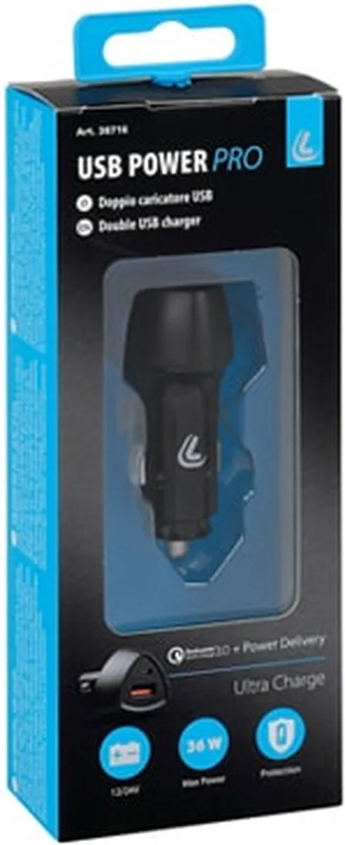 Lampa USB Power Pro 48W - 2 USB Poorten - Zwart
