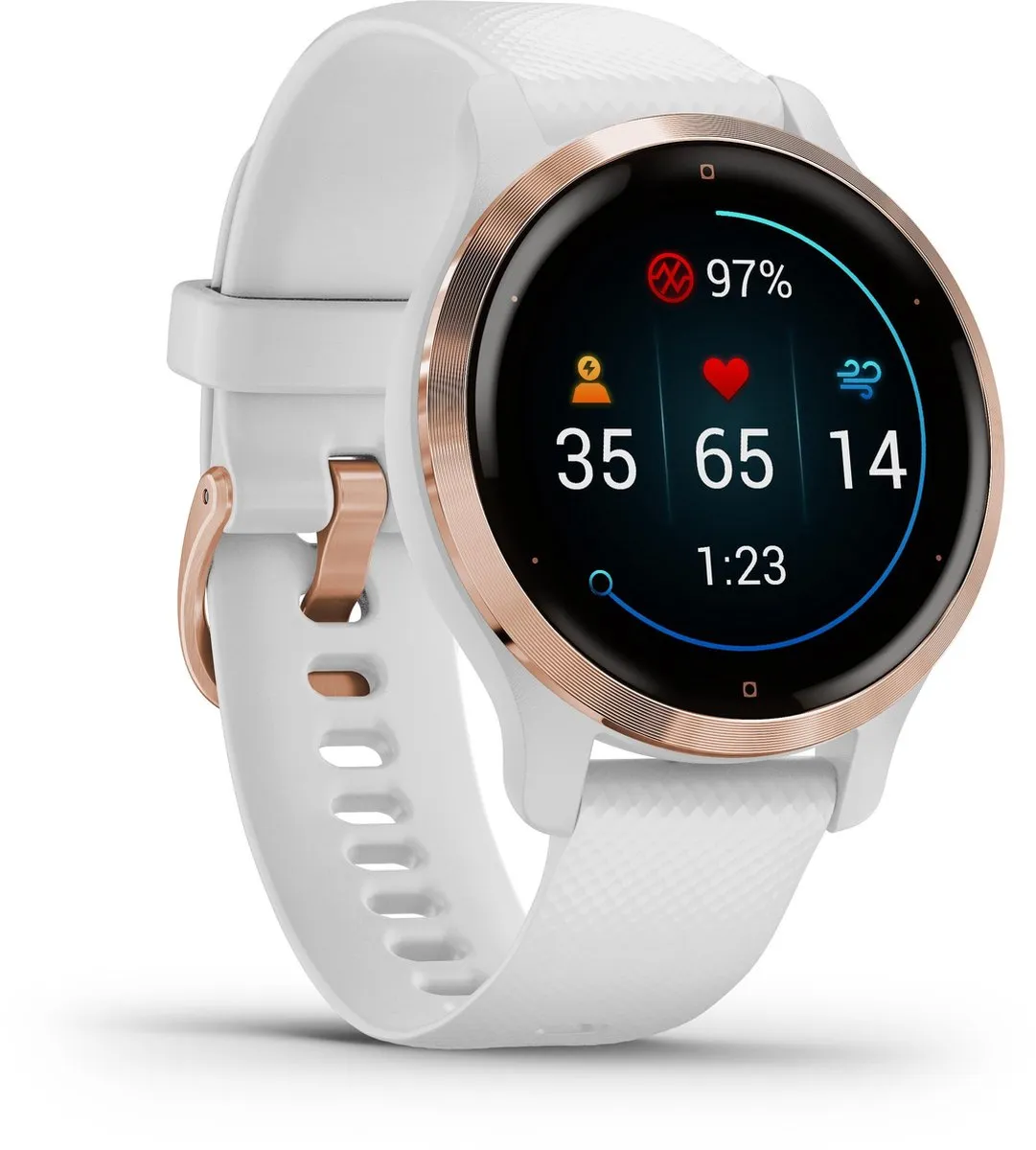 Garmin Venu 2S Smartwatch 40mm - Rozegoud/Wit - afbeelding 6 van 6