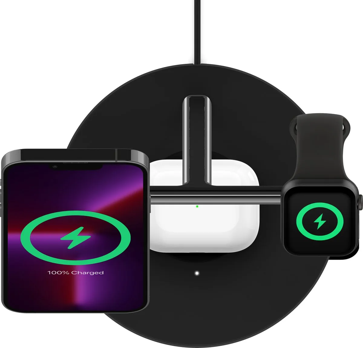 Belkin Boost Charge Pro - MagSafe 3-in-1 Wireless Charger - Zwart