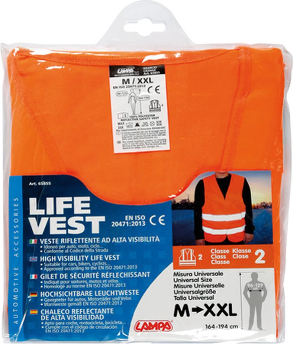 Veiligheidsvest oranje M t/m XXL