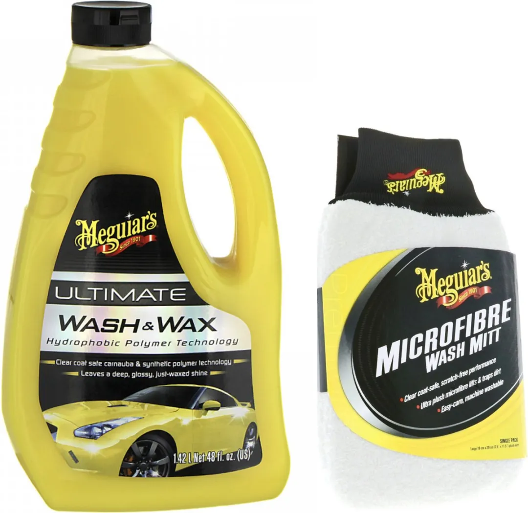 Meguiars Ultimate Wash & Wax 1420ml + Microvezel Wasmuts