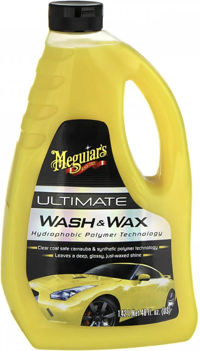 Meguiars Ultimate Wash & Wax 1420ml + Microvezel Wasmuts - 2 Stuks