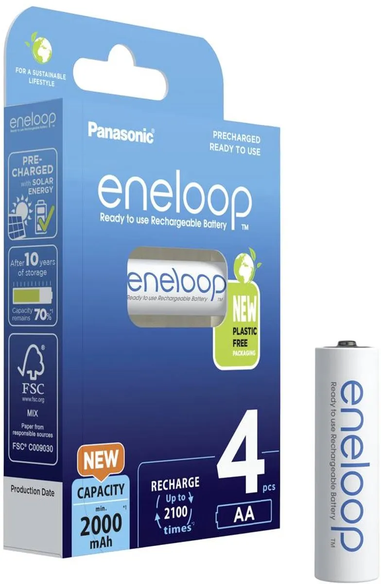 Panasonic Eneloop Mignon AA 2000mAh - 4 Stuks