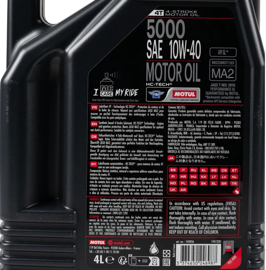 Motul 5000 10W40 4T Motorolie 4L