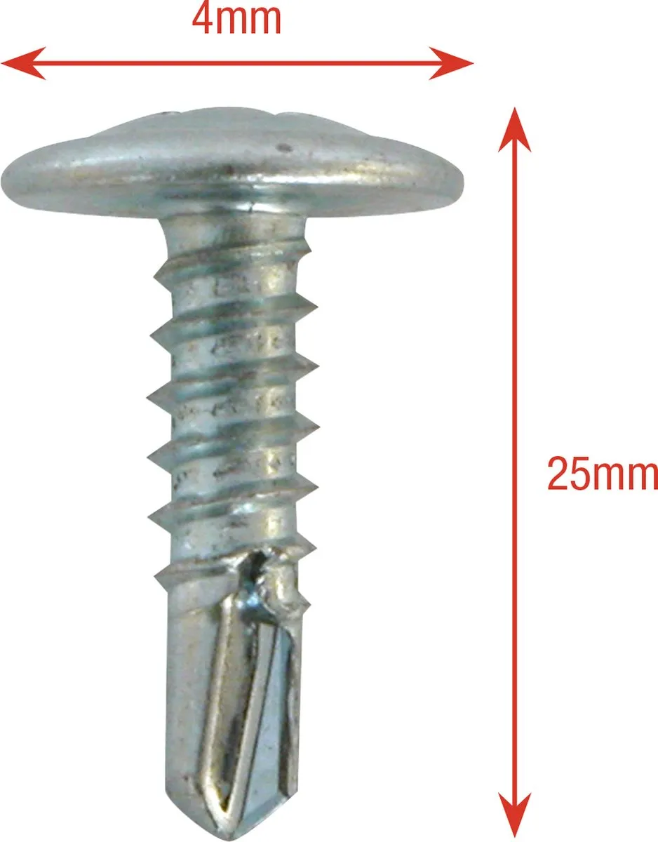 Carpoint Schroeven Ø4mm 25mm - 100 Stuks - Zilver - afbeelding 6 van 6