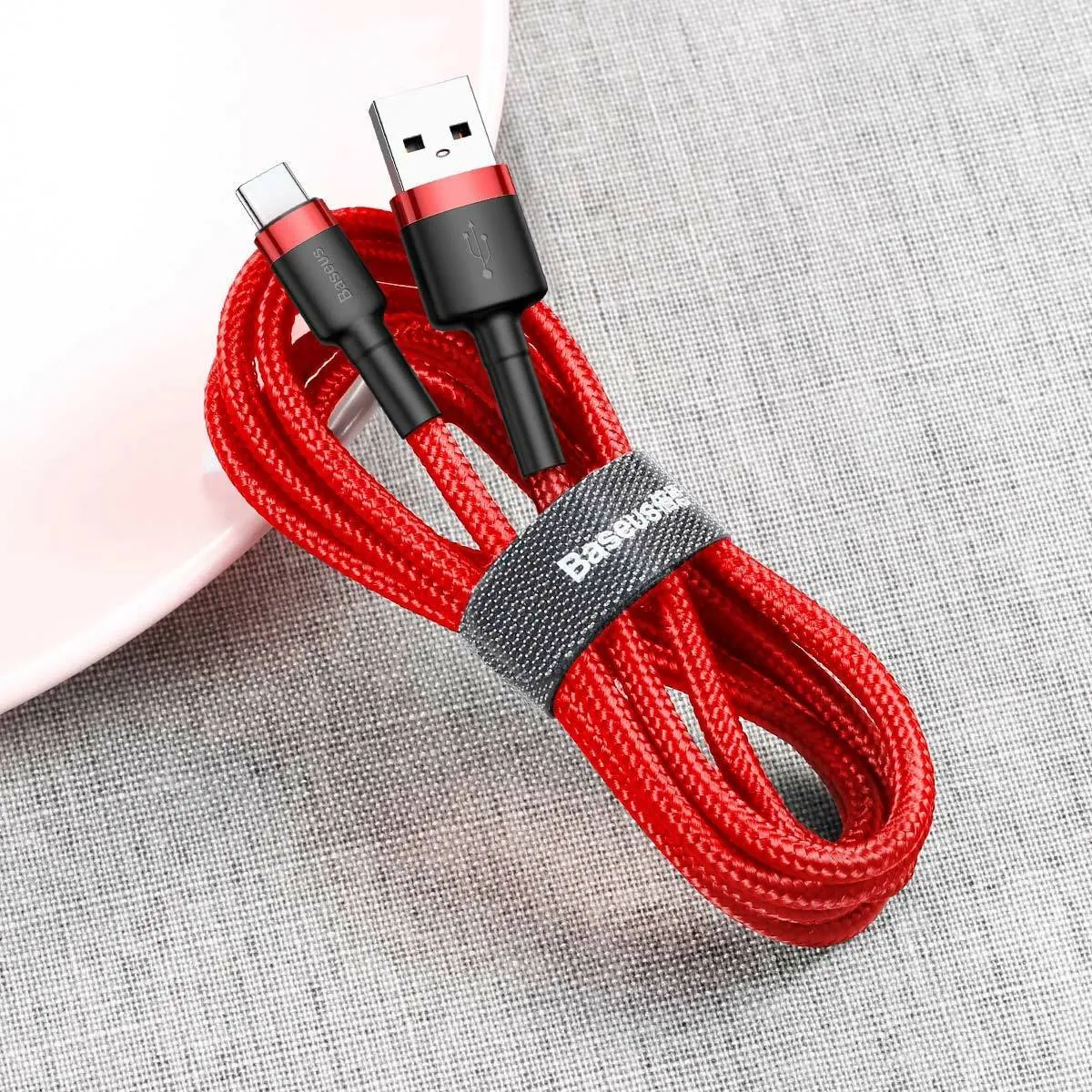 Baseus 65-001 USB-C Kabel 1m - Zwart/Rood