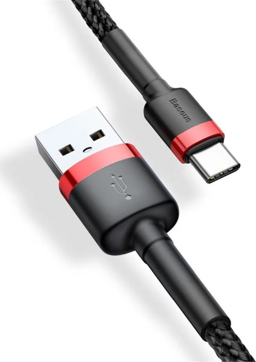 Baseus 65-001 USB-C Kabel 1m - Zwart/Rood