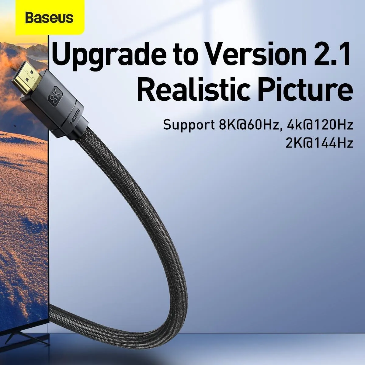 Baseus HDMI 2.1 Kabel 8K 48Gbps 1M - Zwart