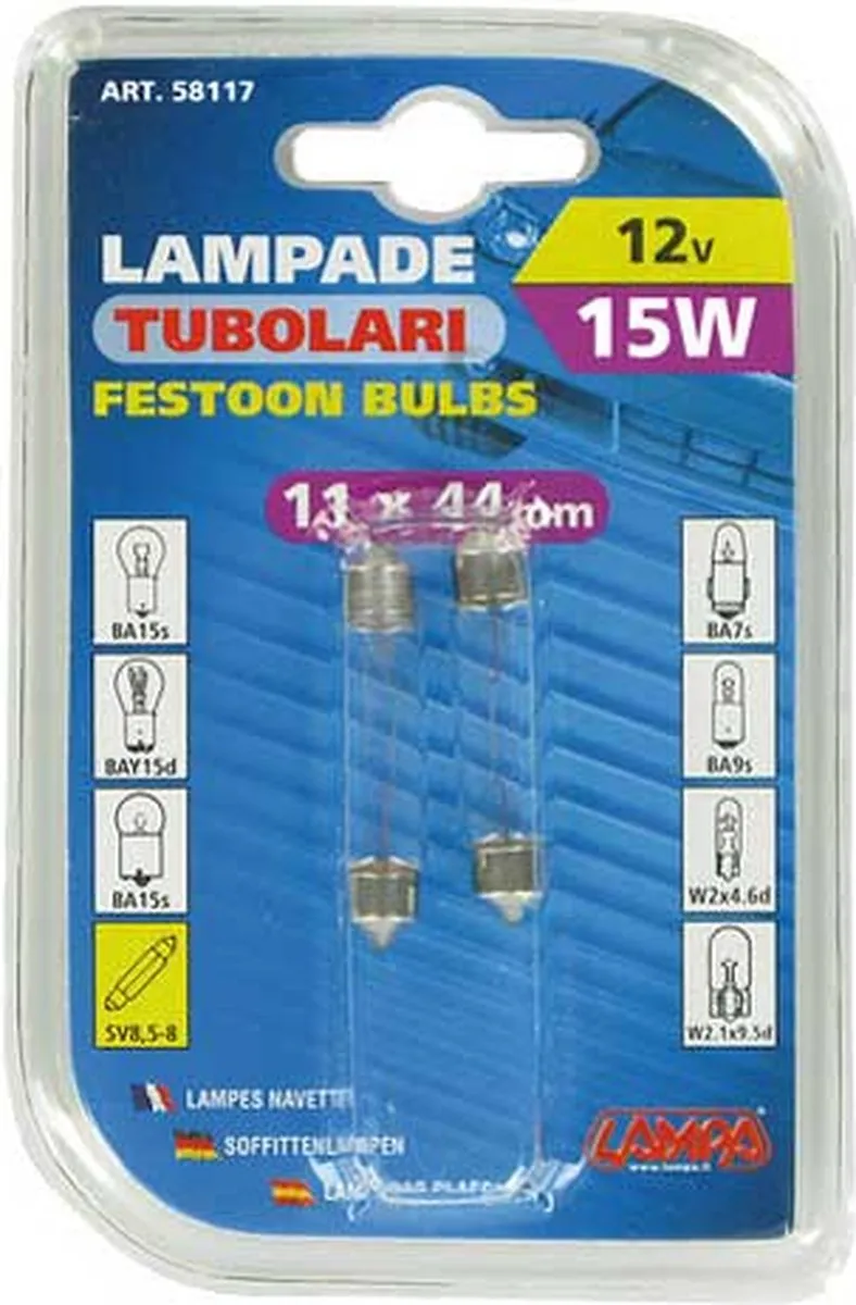 Lampa 12V Festoonlamp SV8,5-8 15W - Wit - 2 Stuks - afbeelding 3 van 6
