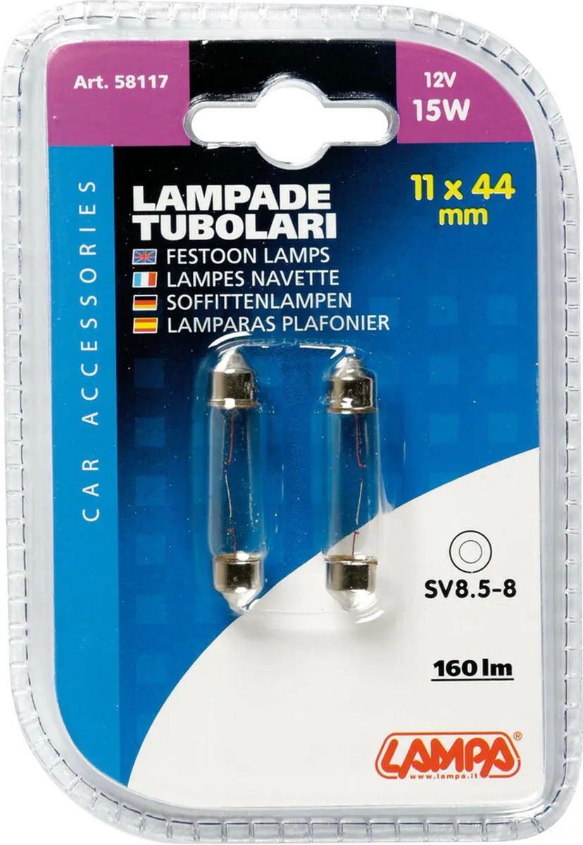 Lampa 12V Festoonlamp SV8,5-8 15W - Wit - 2 Stuks - afbeelding 4 van 6