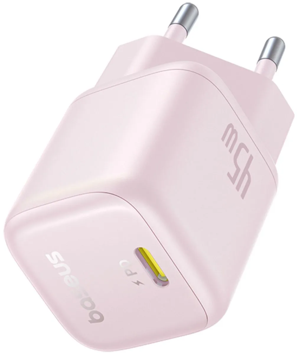 Baseus PicoGo 45W USB-C Oplader - 1x USB-C - Roze