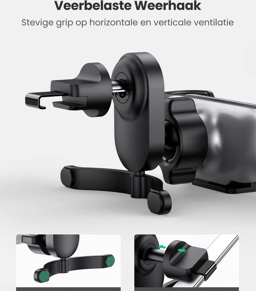 Ugreen Universele Autohouder Telefoonhouder 6.5-8.0cm - Zwart - afbeelding 6 van 6