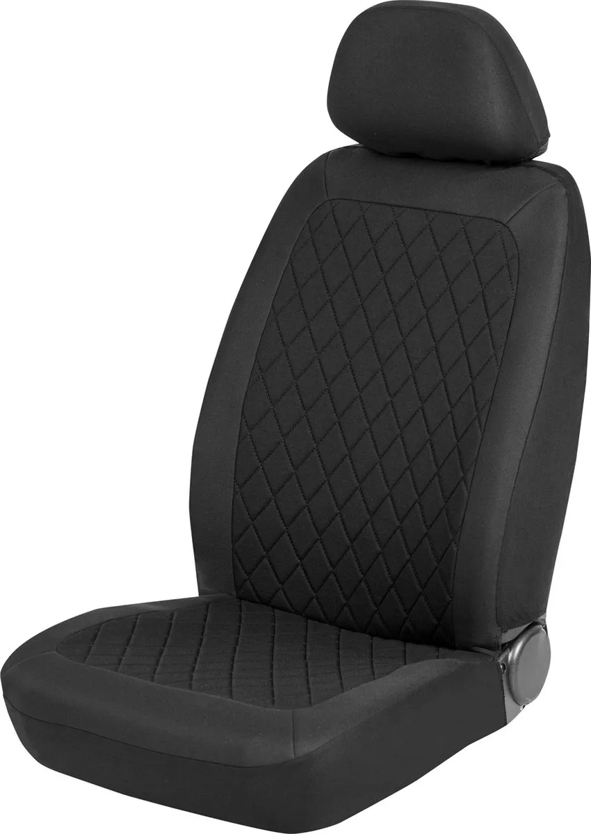 Carpoint Stoelhoezen Nice 4-Delig - 2 Stuks - Zwart/Zwart Geruit