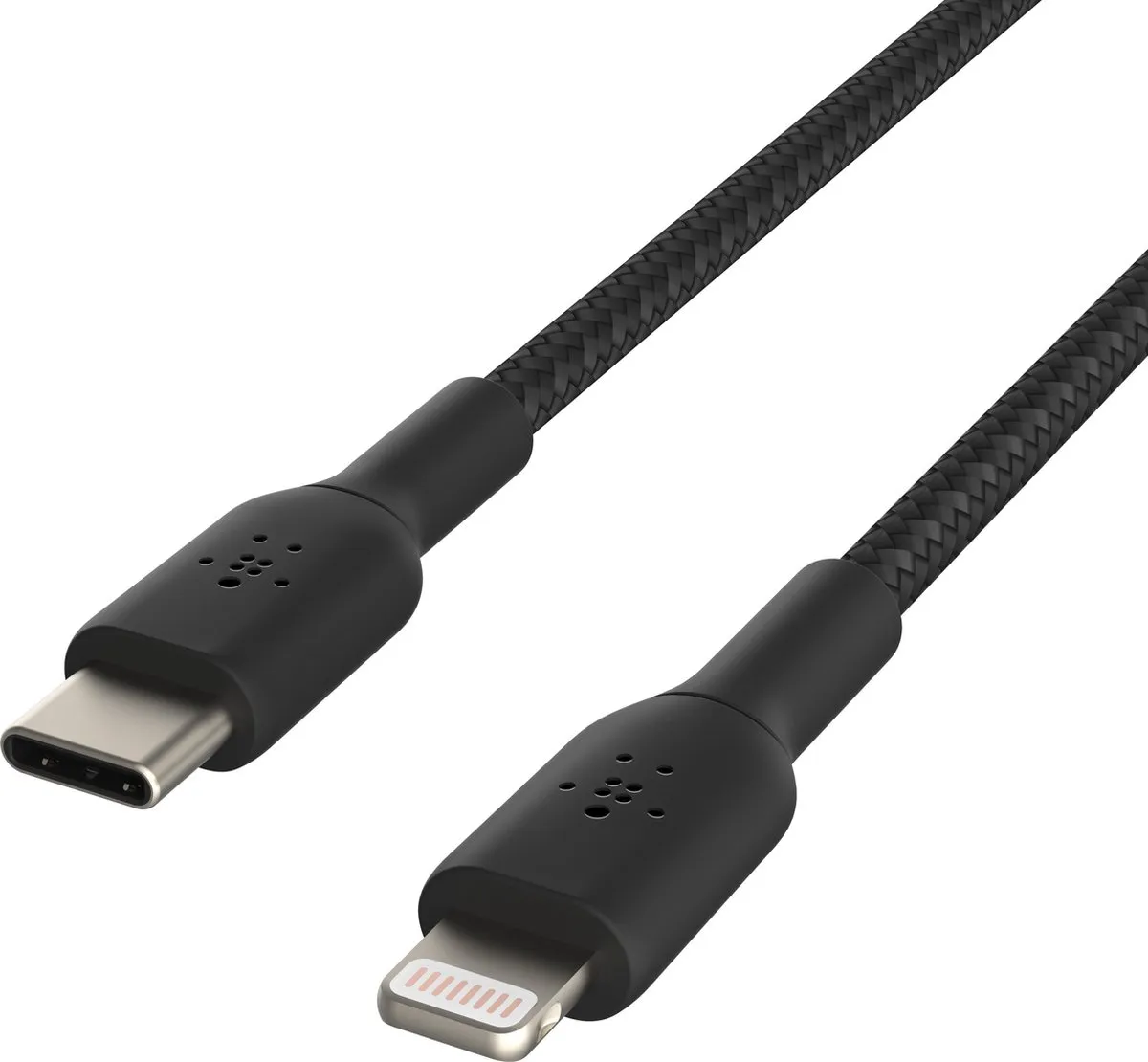 Belkin Braided iPhone Lightning naar USB-C Kabel 2m - Zwart