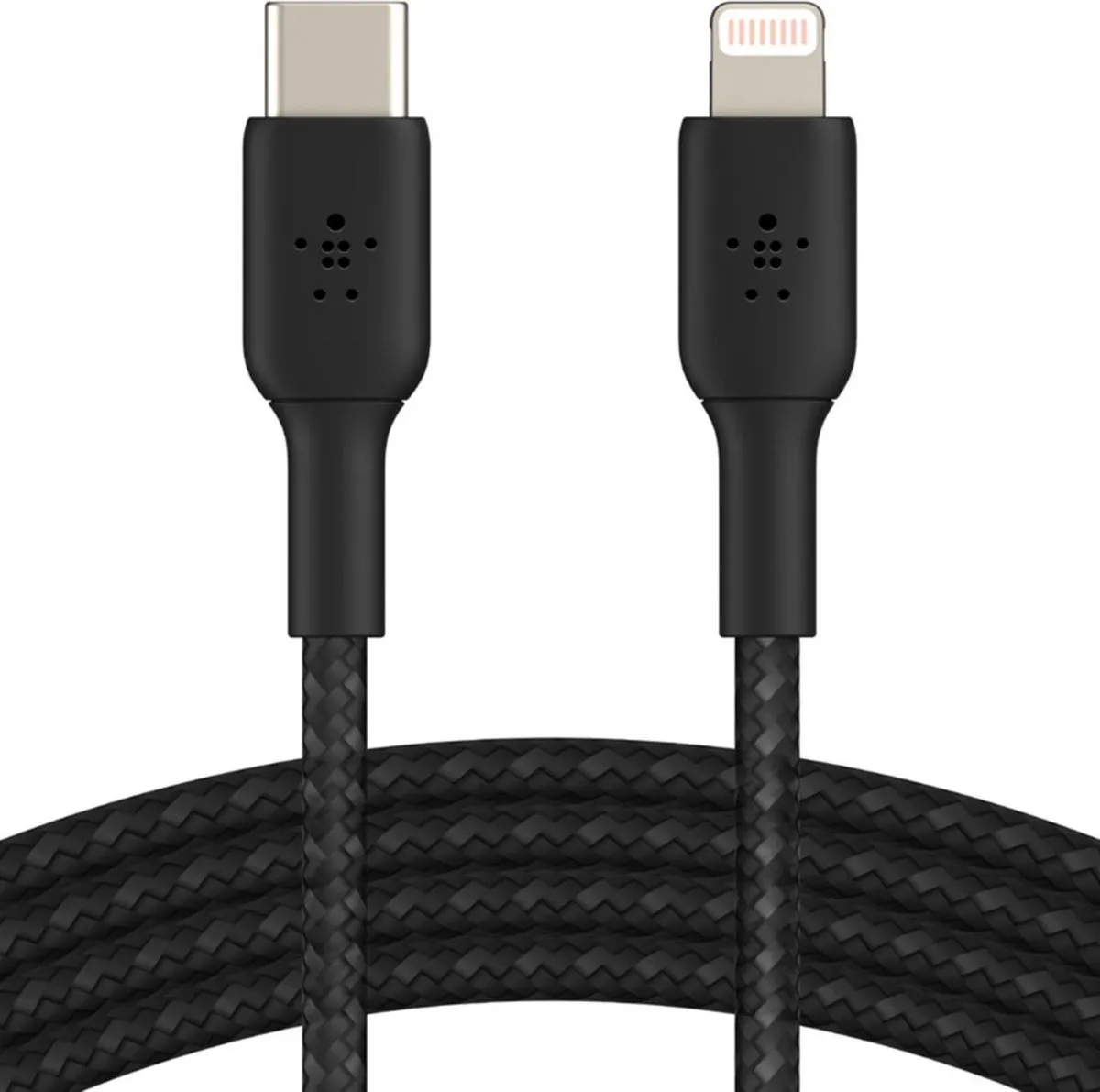 Belkin Braided iPhone Lightning naar USB-C Kabel 2m - Zwart