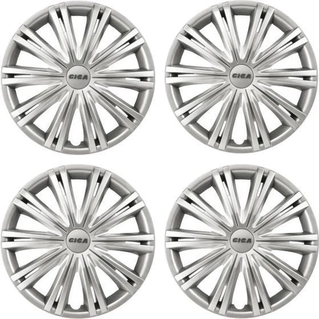 Carpoint Wieldoppen Giga 14" ABS - Zilver - 4 Stuks