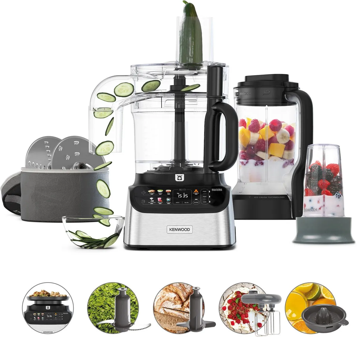Kenwood MultiPro OneTouch FDM73.850SS Keukenmachine 1000W - Grijs