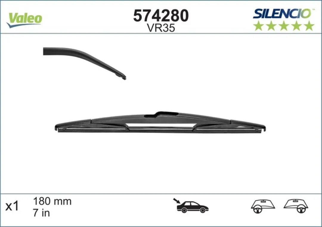 Valeo Silencio VR35 Achterwisser 18cm