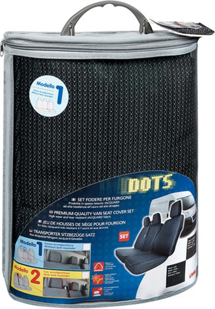 Lampa Dots-1 Stoelhoezenset - Bestelwagen - Zwart/Grijs
