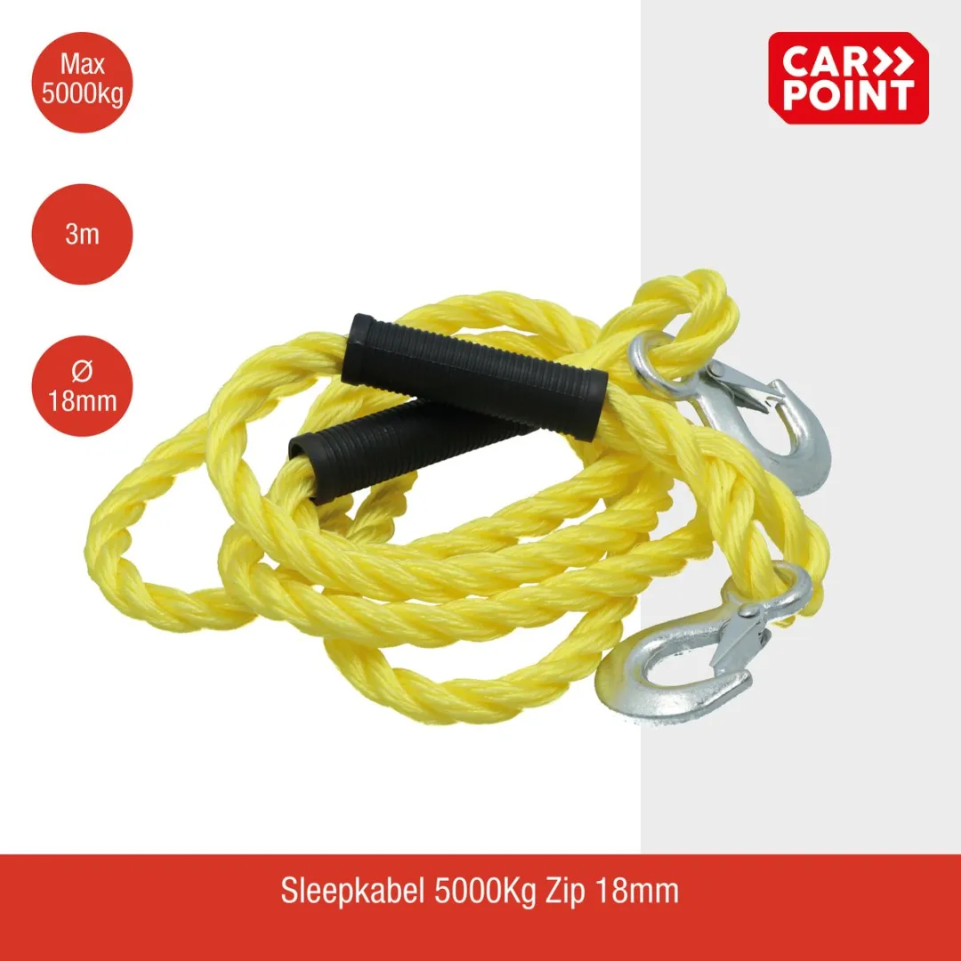 Carpoint Sleepkabel 5000 kg - Ø18mm - Geel