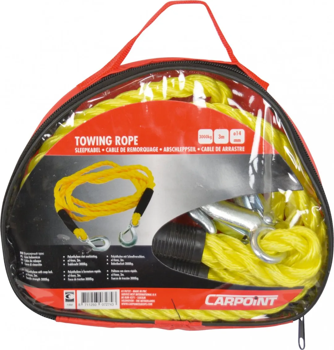 Carpoint Sleepkabel 5000 kg - Ø18mm - Geel - afbeelding 6 van 6