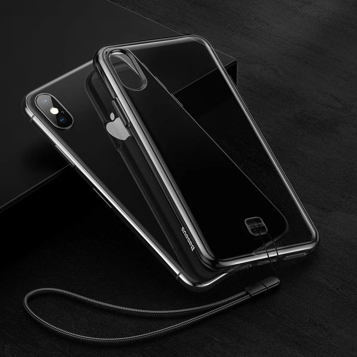Baseus Transparant Hoesje iPhone XS Max - MagSafe - Zwart