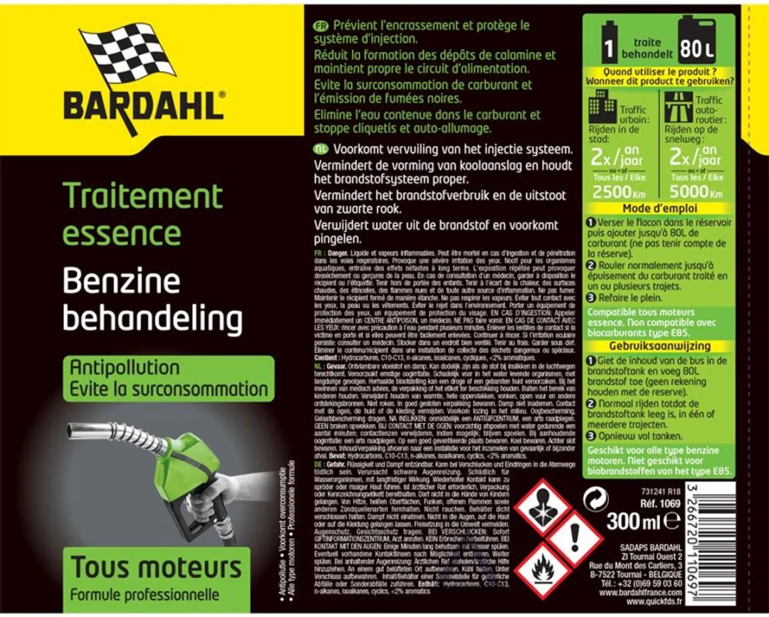 Bardahl Fuel Treatment Benzine Reiniger 500ml
