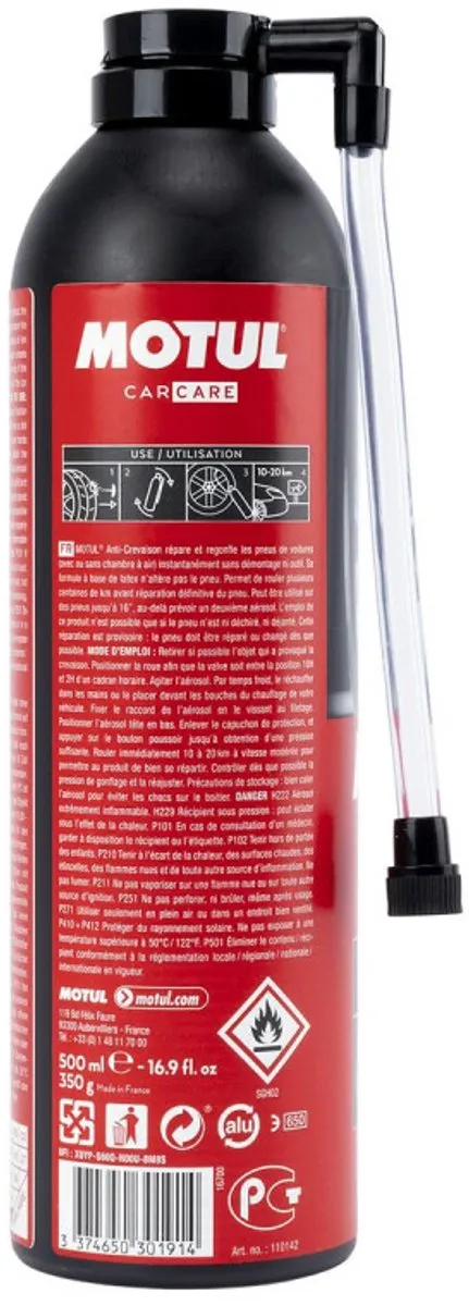 Motul Puncture Repairer MTL110142 500ml - Rood/Zwart