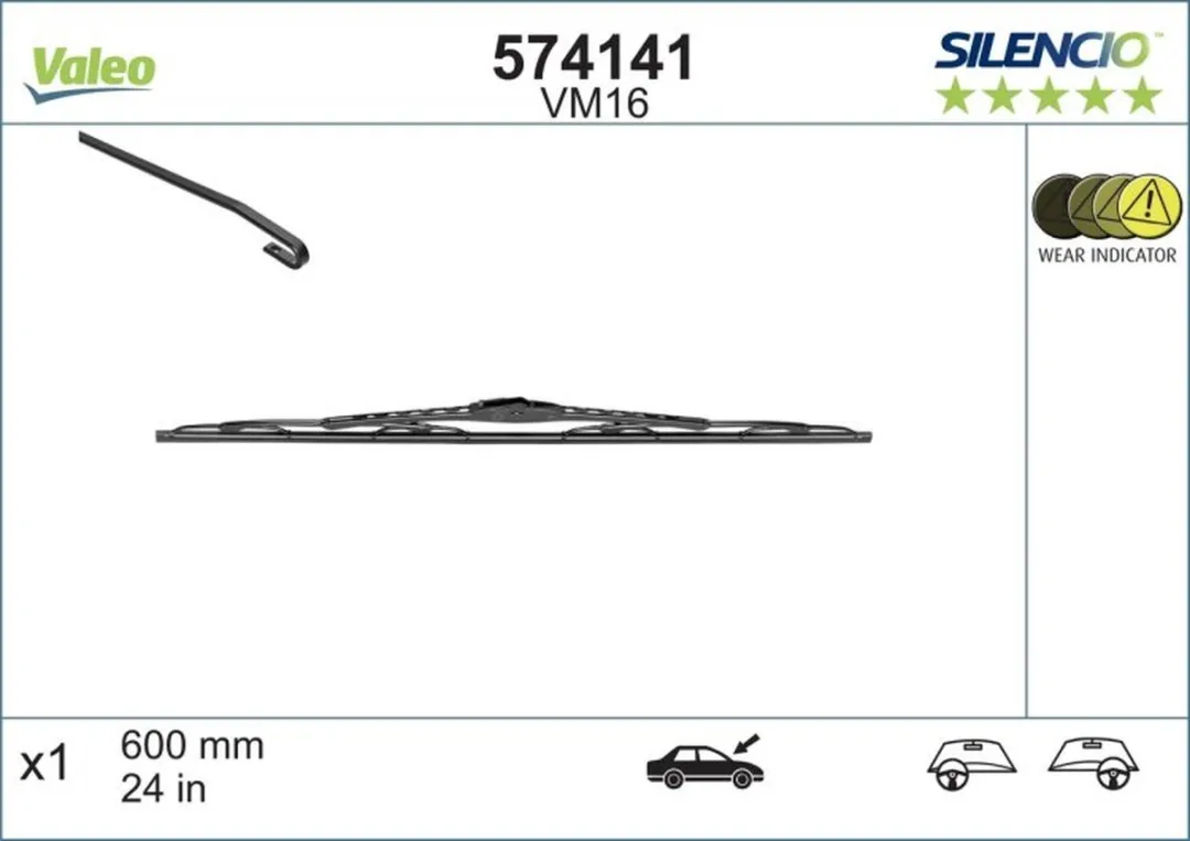 Valeo Silencio VM16 Ruitenwisser 60cm