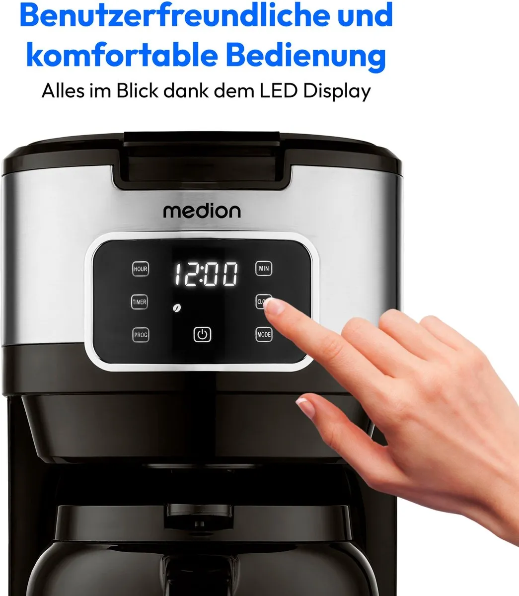 Medion MD11019 Koffiezetapparaat 10 Kopjes - 1,25L - Zilver